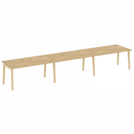 Onix Wood Стол переговорный (3 столешницы) OW.PRG-3.4 Тиквуд Светлый/Дуб Светлый/Металл Белый 4740*980*750