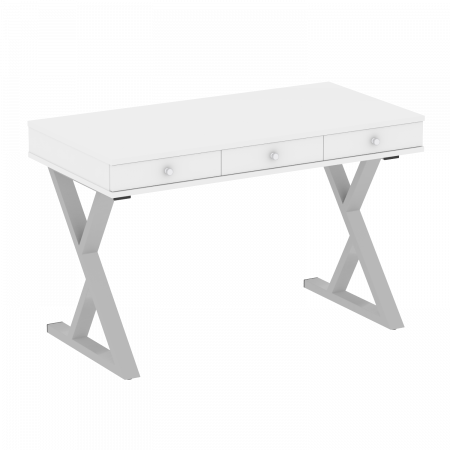 Home Office Стол письменный VR.SP-1-118.M Белый Бриллиант/Металл Серый 1180*600*750
