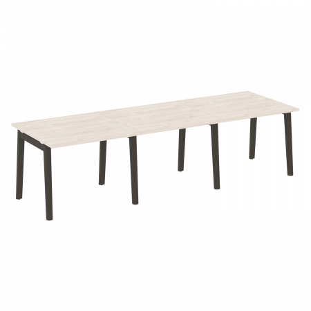 Onix Wood Стол переговорный (3 столешницы) OW.PRG-3.1 Денвер Светлый/Дуб Темный/Металл Антрацит 2940*980*750
