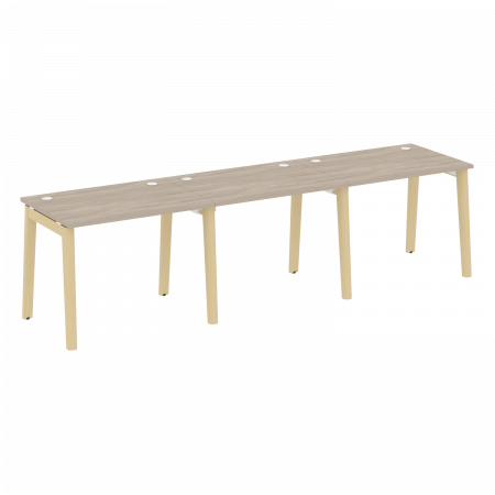 Onix Wood Рабочая станция OW.RS-3.1.7 Дуб Аттик/Дуб Светлый/Металл Белый 2940*720*750