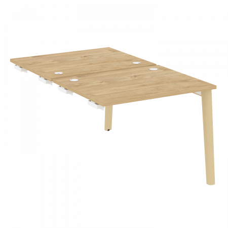 Onix Wood Стол-приставка двойной OW.D.SPR-1.8 Тиквуд Светлый/Дуб Светлый/Металл Белый 980*1635*750