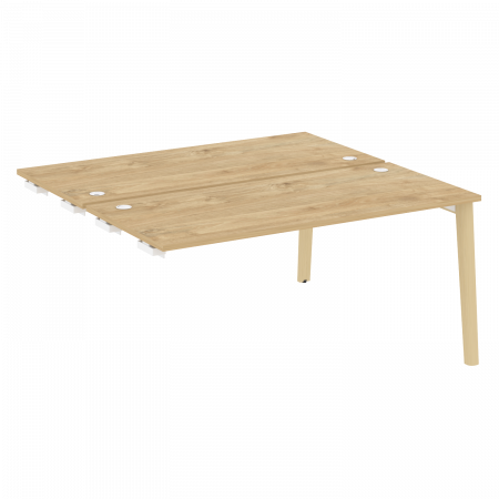 Onix Wood Стол-приставка двойной OW.D.SPR-4.7 Тиквуд Светлый/Дуб Светлый/Металл Белый 1580*1475*750