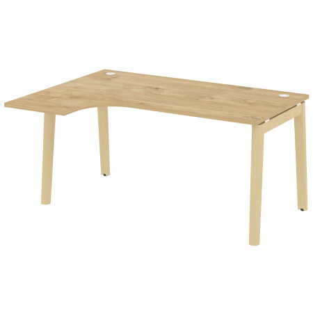 Onix Wood Стол эргономичный левый OW.SA-4 (L) Тиквуд Светлый/Дуб Светлый/Металл Белый 1580*1180*750 (800/460)