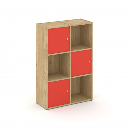 Locker plus Комплект №2 LK.K-002 Тиквуд Светлый/Красный 798*350*1203
