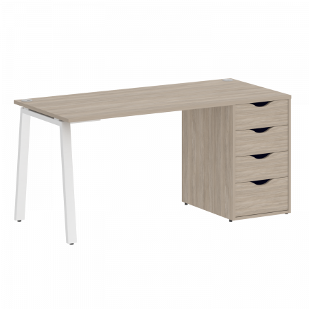 Home Office Стол письменный VR.SP-3-158.4.A Дуб Аттик/Металл Белый 1580*720*750