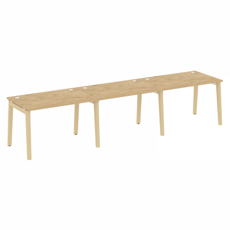 Onix Wood Рабочая станция OW.RS-3.2.8 Тиквуд Светлый/Дуб Светлый/Металл Белый 3540*800*750
