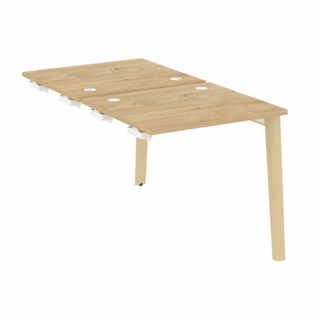 Onix Wood Стол-приставка двойной OW.D.SPR-0.7 Тиквуд Светлый/Дуб Светлый/Металл Белый 780*1475*750