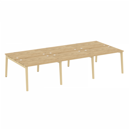 Onix Wood Рабочая станция OW.D.RS-6.2.8 Тиквуд Светлый/Дуб Светлый/Металл Белый 3540*1635*750