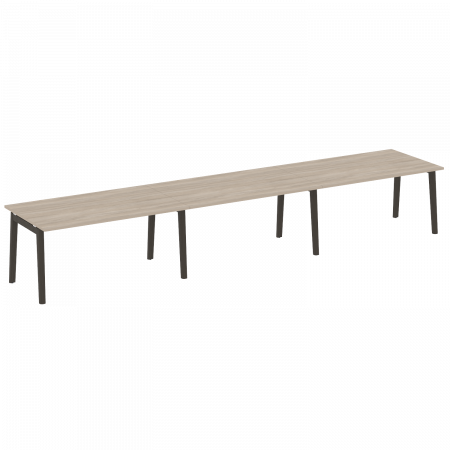 Onix Wood Стол переговорный (3 столешницы) OW.PRG-3.4 Дуб Аттик/Дуб Темный/Металл Антрацит 4740*980*750