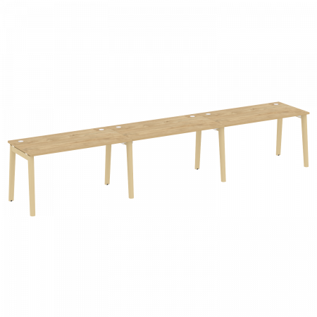 Onix Wood Рабочая станция OW.RS-3.3.7 Тиквуд Светлый/Дуб Светлый/Металл Белый 4140*720*750